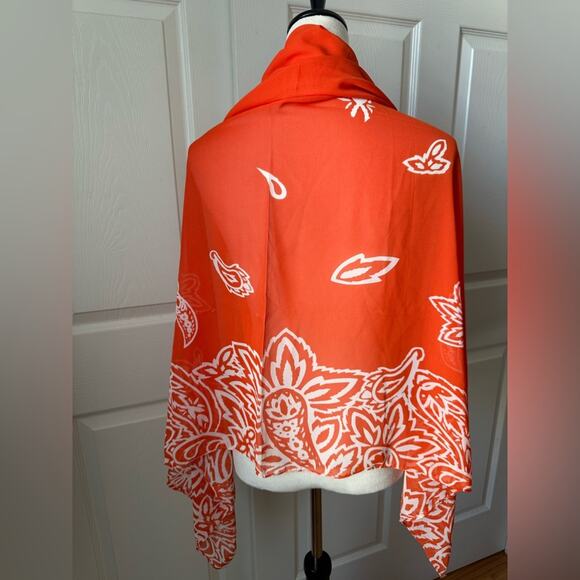 Estée Lauder Wrap / Shawl - Orange and White - Vintage 2005 - Picture 2 of 5